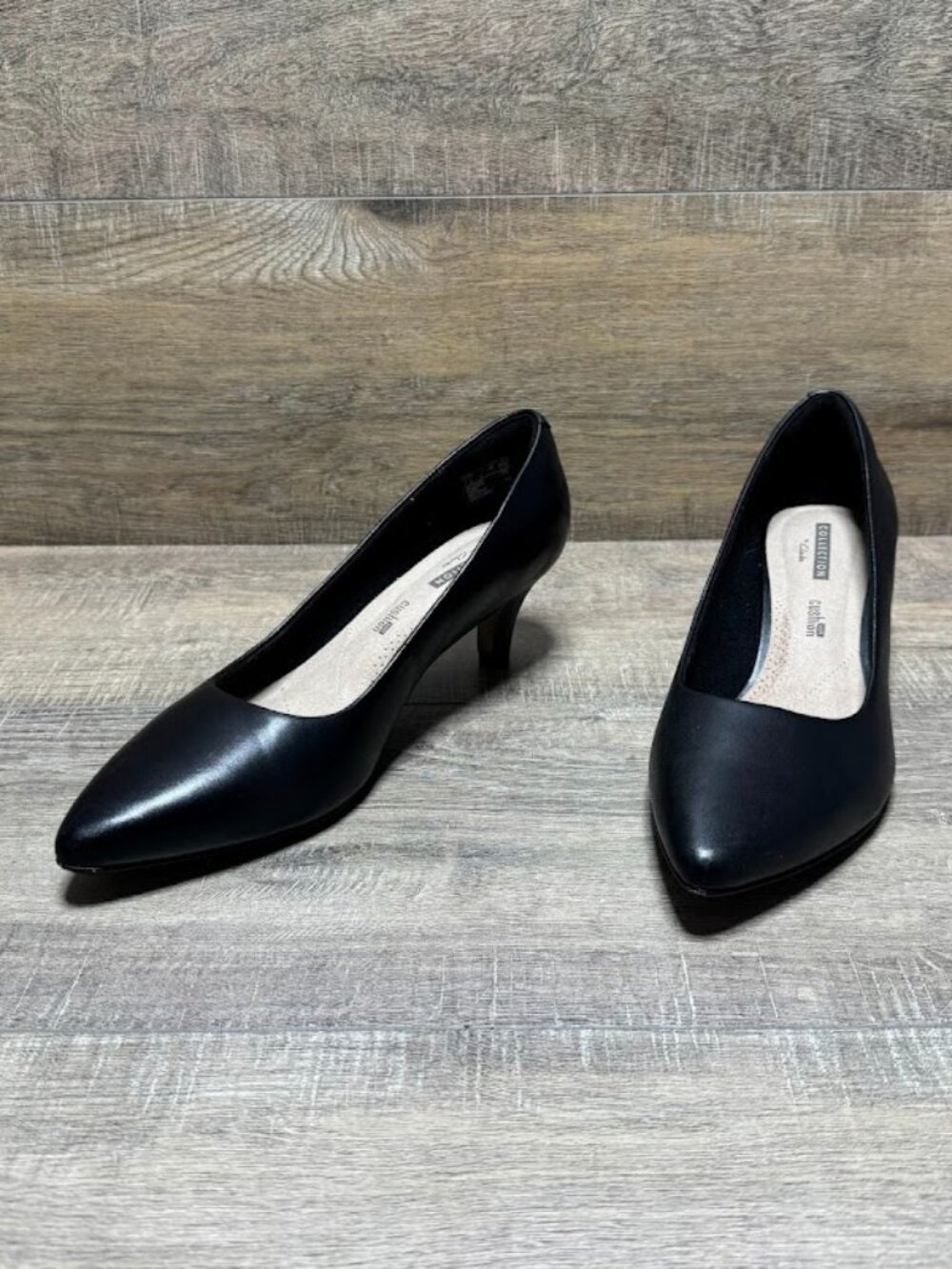 Clarks Linvale Jerica Black Leather Pumps Women's Size 7.5